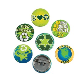 Fun Express Earth Day/Recycle Mini Buttons - 48 Pieces - Educational and Learning Activities for Kids