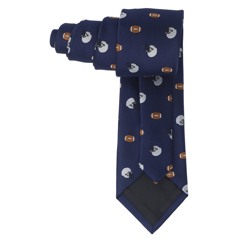 MENDEPOT - Corbata de fútbol, color plateado y café
