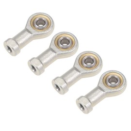TA-VIGOR 4Pcs 6mm Rod End Bearings Female Thread SI6T/K, M6x1.0 Bore Spherical Joint Bearings Self-Lubricating Carbon Steel Rod End Ball Bearings for Linkage, Motion Applications
