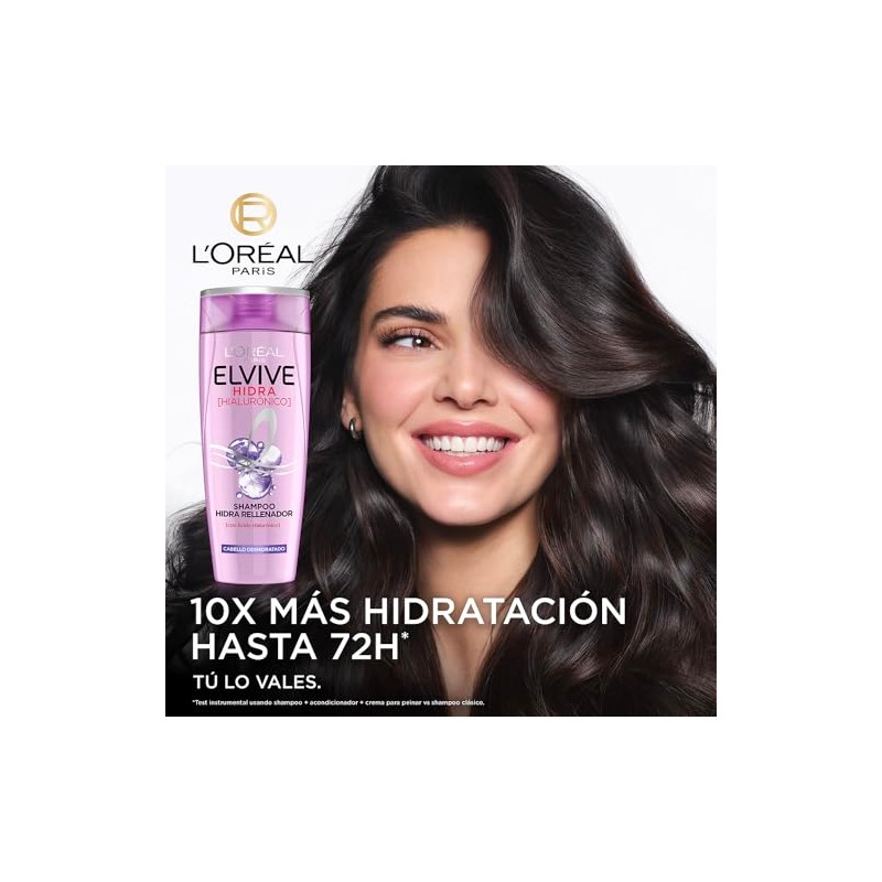 L'Oréal Paris Shampoo Hidra Hialurónico Elvive 370 ml