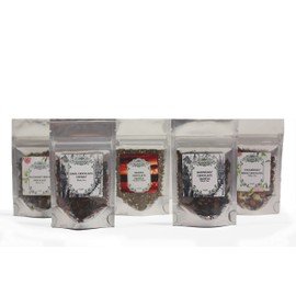 Nelson's Tea - Chocolate Covered Fruit Tea Sampler - Blueberry White Chocolate, Dark Chocolate Cherry, Orange Chocolate Truffle, Raspberry Chocolate Truffle, Strawberry White Chocolate (2 oz Sizes)