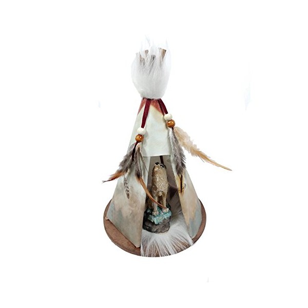 9" Height Native American Teepee - Howling Wolf - DC09120G