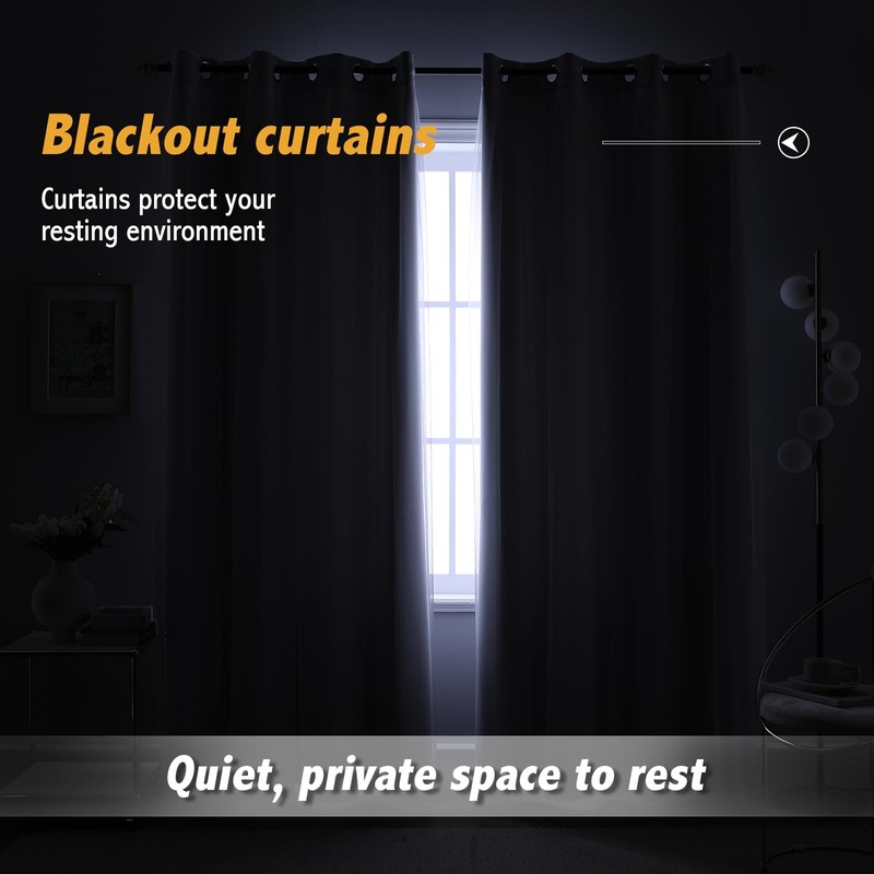 Anytime Home Curtains Blackout and Sheer Layered Solid Window Curtain