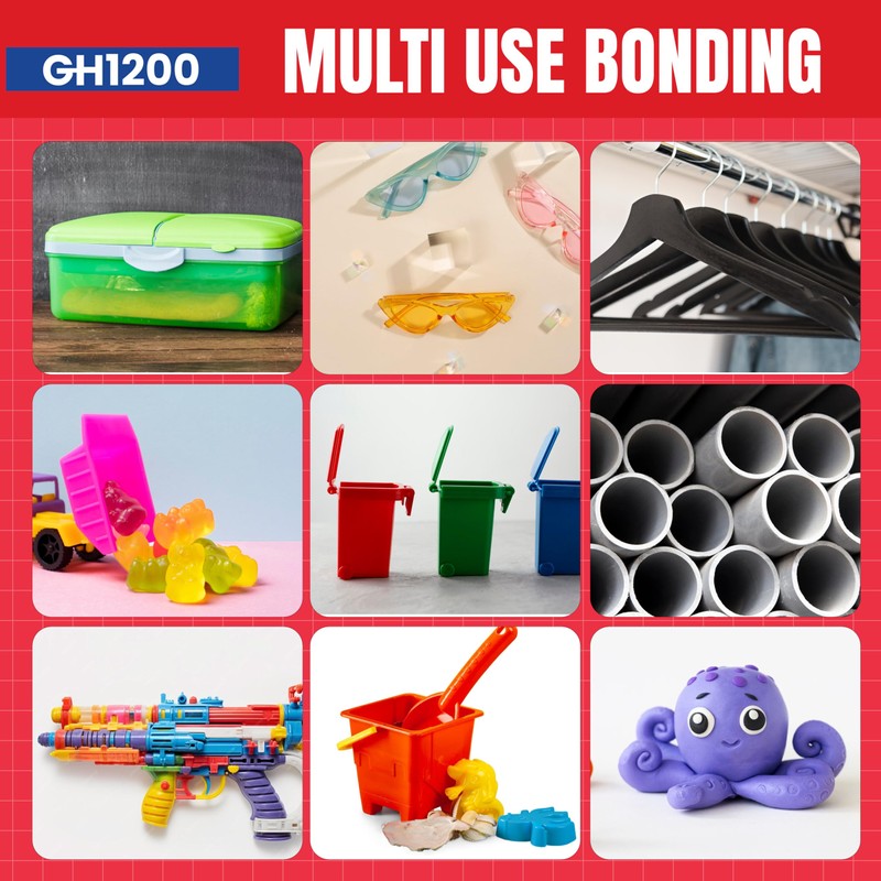 GH1200 (2-in-1) Super Glue for Plastic with Brush Applicator &