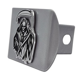 Elektroplate Metalhead Grim Reaper All Metal Brushed Chrome Hitch Cover for Trucks and SUVs | Fits Standard 2" Trailer Hitch Receivers | Premium Weatherproof