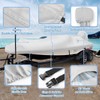 Solim Waterproof 1200D PU Boat Cover with Motor Cover, 14-16'