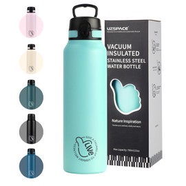 UZSPACE Stainless Steel Water Bottle 1 L (970 ml), Insulated Double-Walled Sports Bottle with Flip Lid, One-Hand Opening, Leak-Proof, Water Bottle for Hiking, Sports, Fitness, Gym, Outdoor, Workout,