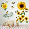 WOHAHA Sunflower Wall Stickers Yellow Large Flowering Plants Butterfly Wall