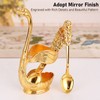 Coffee Spoon Holder Elegant Swan Shaped Alloy Mirror Polish Rich
