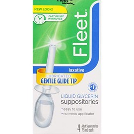 Fleet Liquid Glycerin Suppositories for Adult Constipation, 7.5 mL, 4 Bottles (6 Pack)