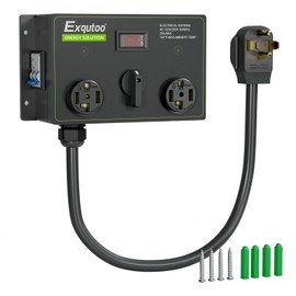 Exqutoo Manual Splitter Switch, NEMA14-30P to 14-30R Knob Selection Charging Switch with Breaker, Ideal for EVs, Ovens, Dishwashers, 120/240VAC