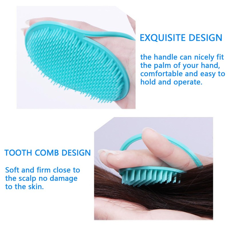 6Pcs Soft Pocket Palm Combs Ergonomic Handle Portable Scalp Massager