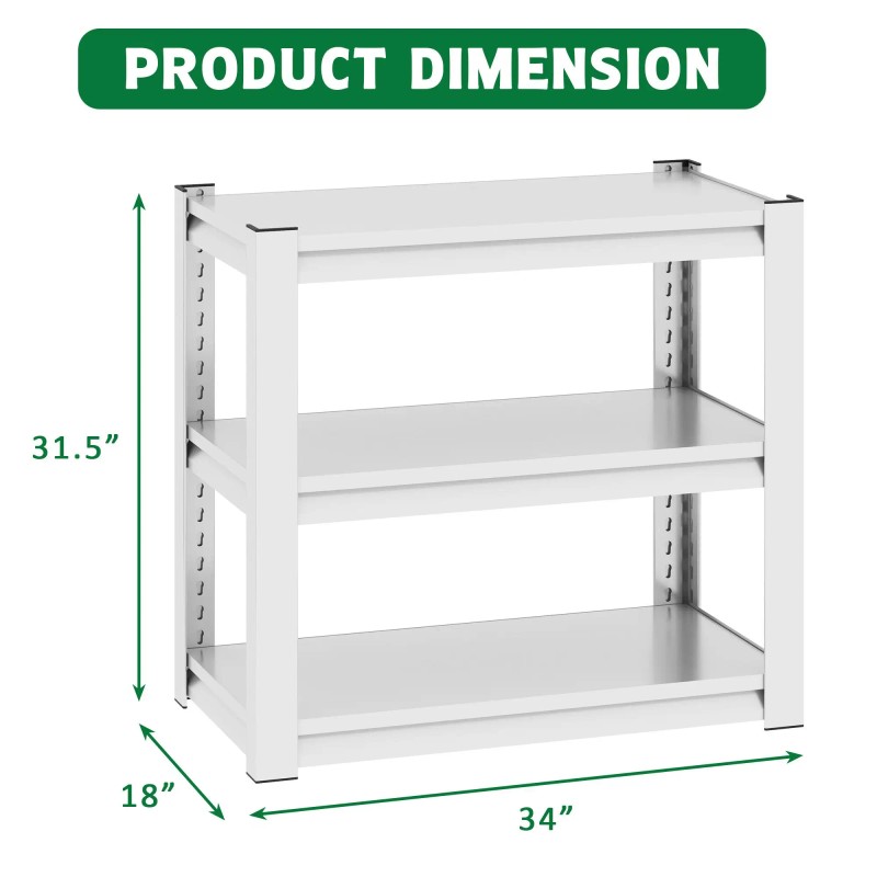 Aquarium Stand 3 Tier Metal Rectangular 20-30 Gallon Adjustable Fish