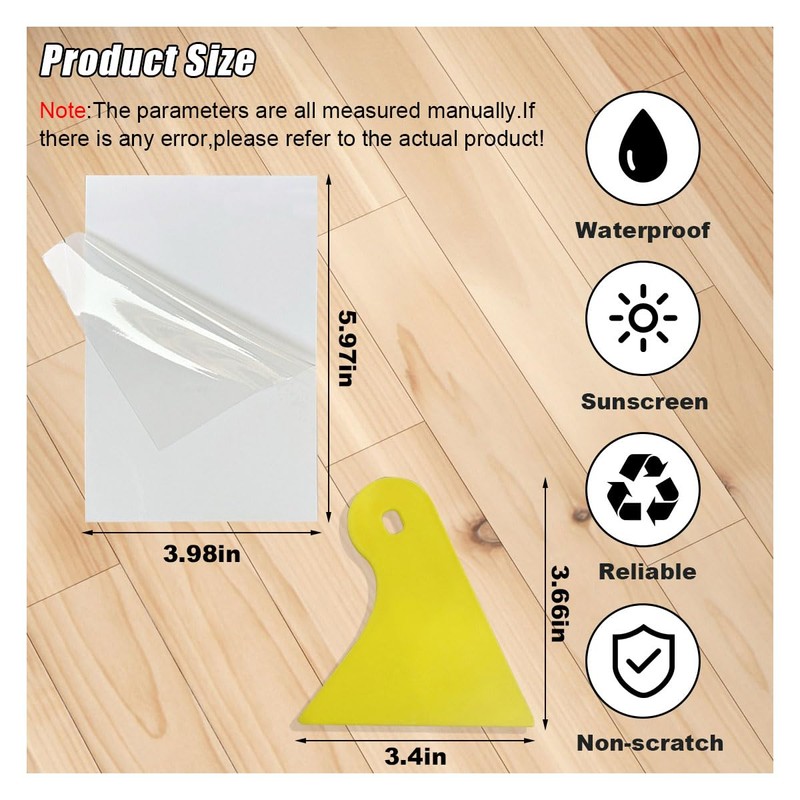 4"×6" Transparent Windshield Sticker Applicator, Waterproof Car Window Sticker for