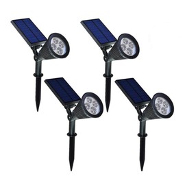 FALOVE Solar Spotlight, 2-in-1 LED Wall/Ground Landscape Solar Lights, 270° Adjustable Waterproof Outdoor Landscape Lights for Tree, Driveway, Yard, Lawn, Pathway, Garden (4PCS)