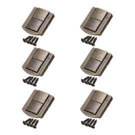 sourcing map 6pcs Toggle Catch Lock, 1.2" x 1" Hasp Lock Latch Mini Hasp Clasp with Mounting Screws for Jewelry Box Gift Box Wooden Cabinet, Bronze