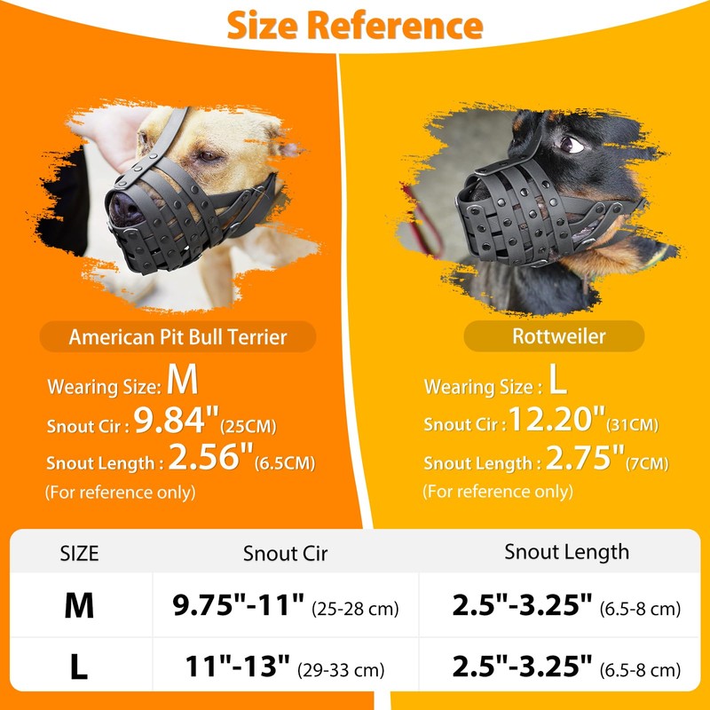 Mayerzon Pitbull Muzzle for Large Medium Sized Dogs to Prevent