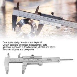 Vernier Caliper, Stainless Steel Non Digital Calipers, 0-50mm Range, 0.05mm High Precision Caliper, for Inside, Outside, Depth and Step Measurements