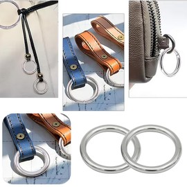 2Pcs Metal Round Rings,304 Stainless Steel Metal O-Ring for Fitness Rings/Yoga Rings/Bag Accessories 10 * 40mm