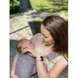 Amarsupiel Ergonomic Baby Sling with Rings and Net Ring Sling Baby Carrier Made in Spain Oeko-Tex Certificate Grey