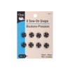 Dritz 80-1-1 Sew-On Snaps, Black, Size 1 8-Count