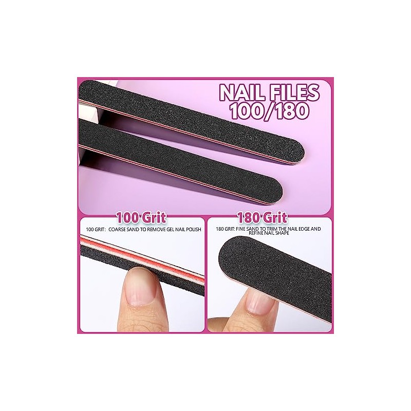 FANDAMEI Nail Files and Buffers, 20PCS Nail File Kit. Rectangular