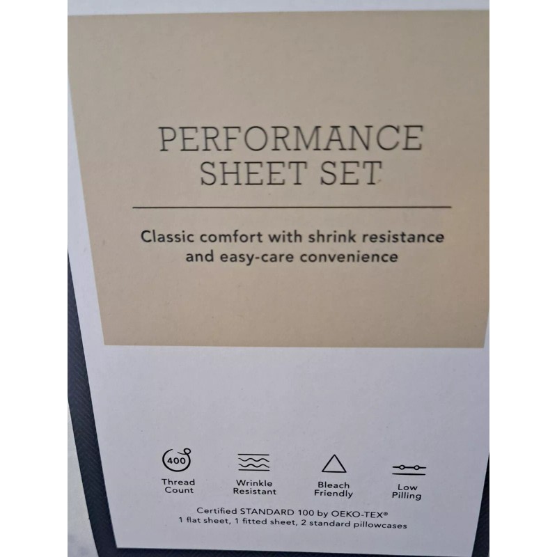 Threshold FULL SIZE SHEET SET 400 Thread Count Printed Performance