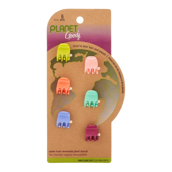 Goody Bio-Plastic Mini Claw Clips - 6 Count, Assorted - Snap and Go Closure Help Keep Hairs In Place - Hair Accessories