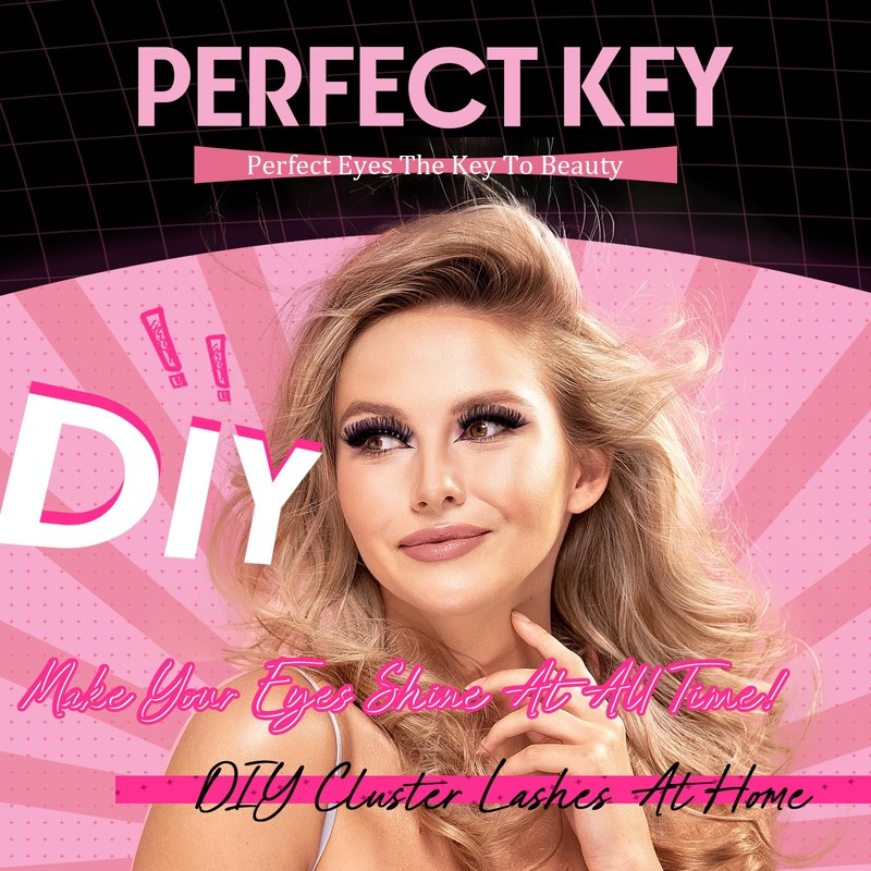 Perfect Key 200 Clusters Natural Look Eyelash Extensions Wispy Lash