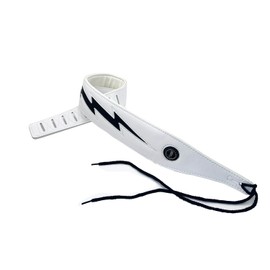 YUEKO Cool Lightning Pattern Flame Guitar Strap for Electric Guitar Bass, White/Opulent Garden
