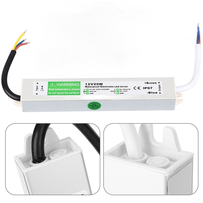 12V 20W Outdoor Waterproof LED Power Supply LED Driver Switch