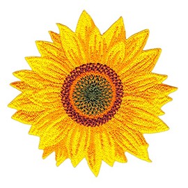 Sunflower Flower Yellow Iron-On or Sew On Patch for Clothes Embroidered Iron-On Patch Applique Patch Size 6.5 x 6.5 cm