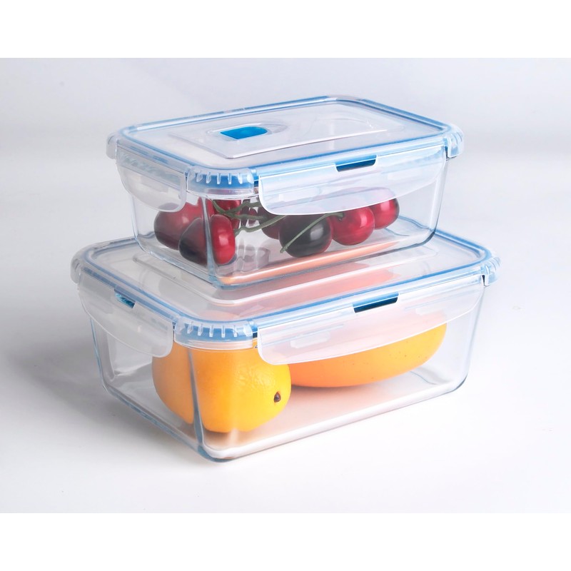 HUSANMP Borosilicate Tempered Glass Food Storage Containers with BPA-Free Lids,