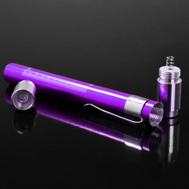 2pc Purple, RE-GEN Aluminium Re-Usable LED Doctors Nurses Pen Light Pupil Gauge Pocket Clip Torch Flashlight