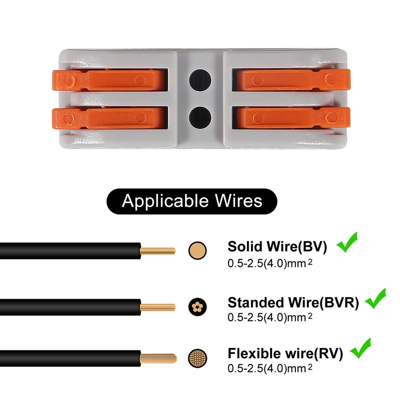 25PCS Lever Wire Connectors, Quick Connect Wire Splice Connectors Compact