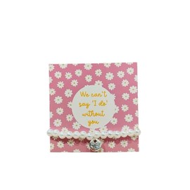 Pearl Bracelet with Initial | Flower girl bracelet | We can't Say I Do without you | Bridesmaid Bracelet | Wedding favours (E)