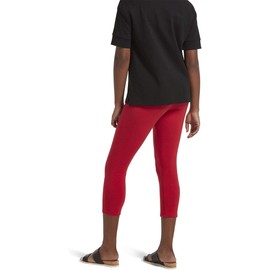 No Nonsense Women's Cotton Blackout Capri Legging, Red Hot, Large