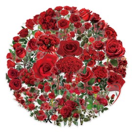 60Pieces Rose Stickers, Red Rose Transparent PET Sticker Self-Adhesive Nature Flower Scrapbooking Stickers Supplies Journal Stocking Stuffers for Kid Adult Card Making Letters DIY (Rose60)