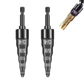 2Pcs Swaging Tool HVAC, 5 in 1 Copper Tube Flaring Drill Kits, Air Conditioner Pipe Expander Tubing Set with 1/4, 3/8, 1/2, 5/8, 3/4 Bits