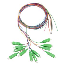 GOWENIC Pigtail de Fibra óptica de 1,5 Metros, 12 Hebras SC Pigtail de Fibra óptica de Modo único de 12 Colores para Empalme de Fusión de Red de Soldadura