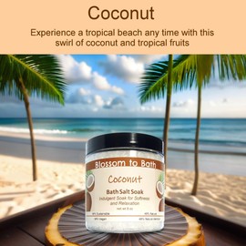 Coconut Bath Salt Soak (8 Ounce) - Phthalate Free Fragrance - is A Versatile Soaking Aid with a Bold Tropical Scent