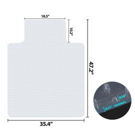 Segawe Thick 36" x 48" PVC Home Office Chair Floor Mat Studded Back with Lip