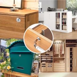 3-Packs Cabinet Cam Lock Keyed Alike, 5/8" with Keys, Replacement Secure Drawer RV Camper Storage Lock for Cylinder Tool Box Mailbox Truck Vending Machine File, Fits on 1/2" Max Panel Thickness