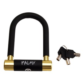 Palmy Mini Aluminium U-lock (5.1" X 2.95") Black/gold