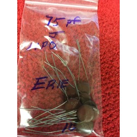 75PF  J NPO ERIE  DISC CAPACITORS 10 PCS NOS