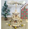 GUOXIATIE 17 Inches Wooden Christmas Pyramid with 6 Candle Holders-