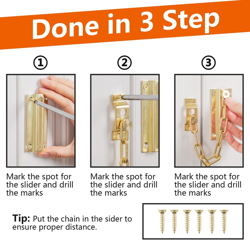 HOME MASTER HARDWARE Chain Door Guard Chain Lock Door Locks