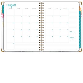 HARDCOVER Academic Year 2025-2026 Planner: (June 2025 Through July 2026) 8.5"x11" Daily Weekly Monthly Planner Yearly Agenda. Bookmark, Pocket Folder and Sticky Note Set (Rainbow Floral)