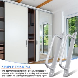 2 x Sliding Door Handle Set, 18 cm Barn Door Handles with Plate, Cabinet Door Handles Metal with Screw Screwdriver, Kitchen Door Handle for Barn Door, Garden Door Handles, Wardrobe Drawer Furniture