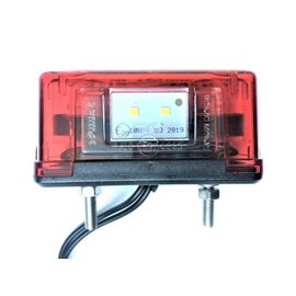 MelTruck® 2 x Red LED Number Plate Light Position Light 12 V 24 V for Truck Car Trailer E20